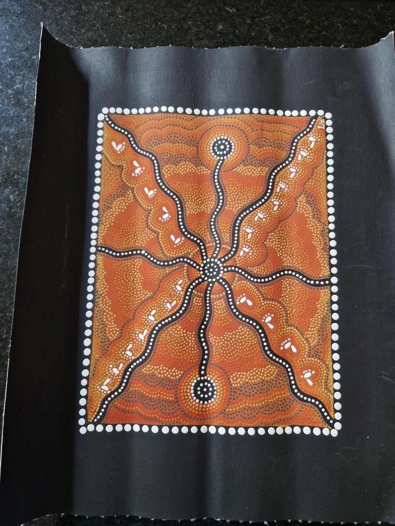 Aboriginal art schilderijen 2 stuks, Ophalen