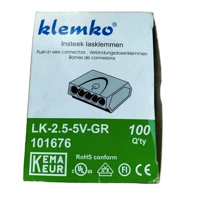 Klemko laslemmen LK-2.5-5V-GR - 100 pcs  Nieuw doosje, Ophalen of Verzenden, Nieuw
