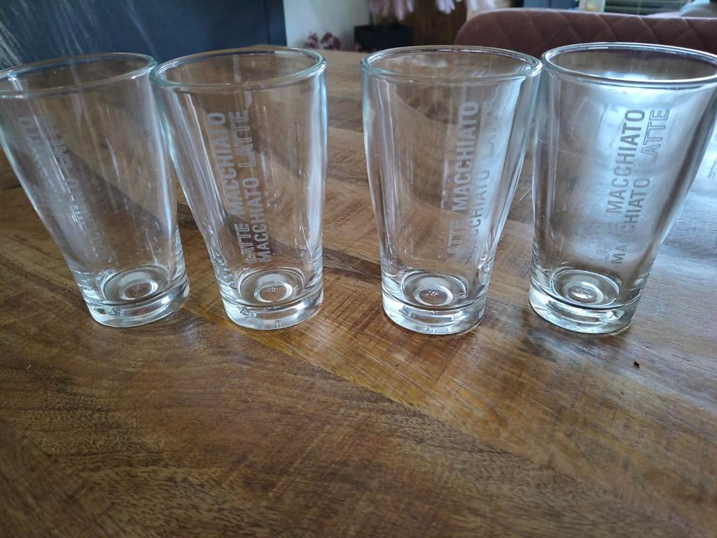 4 latte macchiato glazen, Ophalen, Zo goed als nieuw, Overige typen