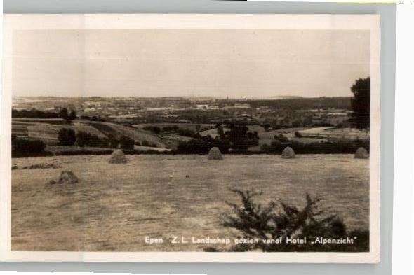 Epen Landschap vanaf Hotel Alpenzicht zegel + st 1951, Verzenden, 1940 tot 1960, Gelopen, Limburg