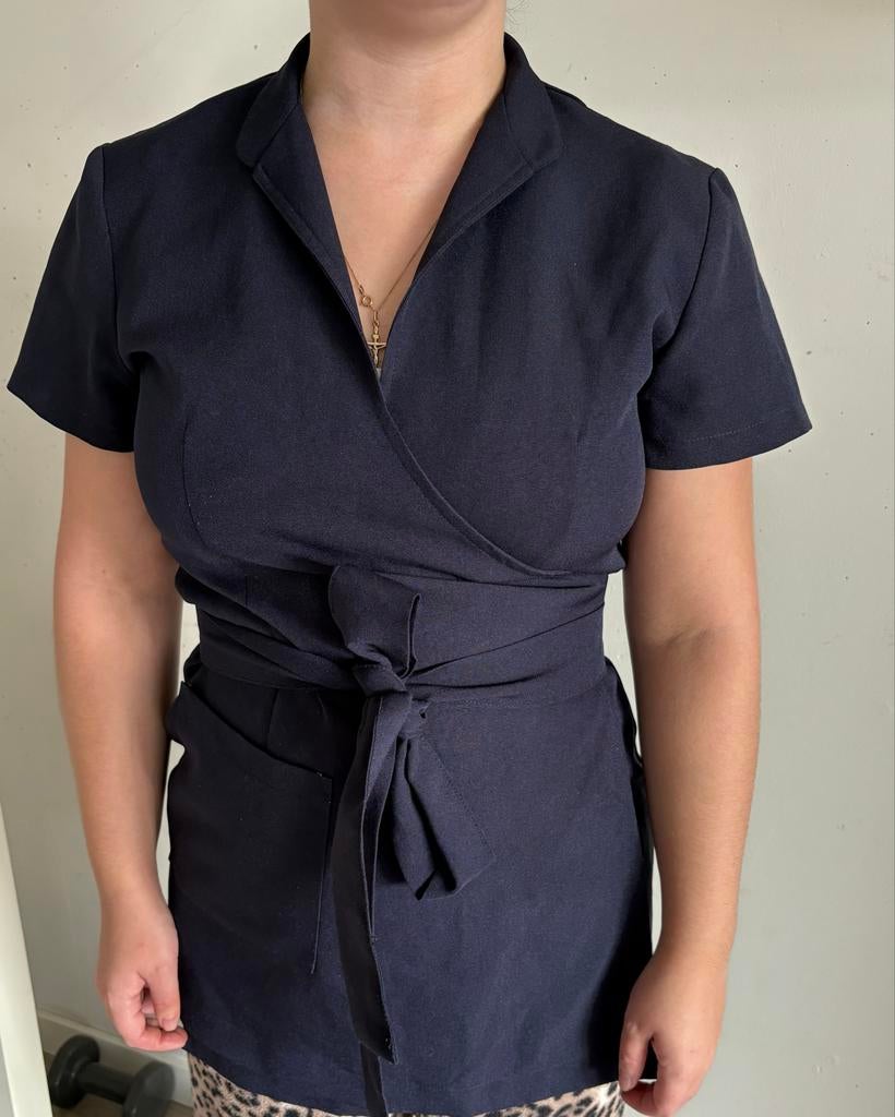 Wikkeljasje Schoonheidsspecialist Donkerblauw, Ophalen of Verzenden, Zo goed als nieuw, Overige typen