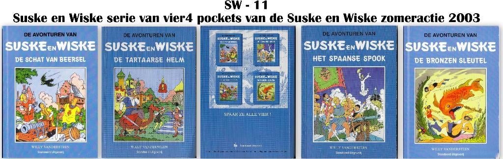 11 Suske en Wiske serie van vier Blauwe pockets, Eén stripboek, Ophalen of Verzenden, Zo goed als nieuw