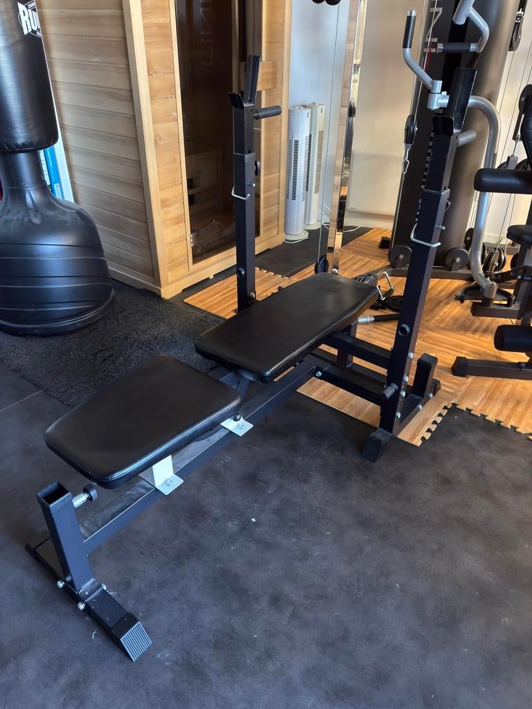 Gorilla Sports Universele Halterbank Zwart, Sport en Fitness, Gebruikt, --, Ophalen of Verzenden, Buik