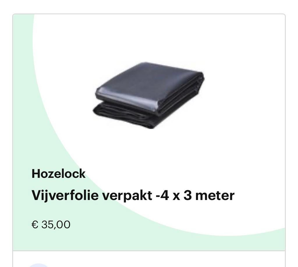 Vijverfolie, Tuin en Terras, Ophalen, Nieuw