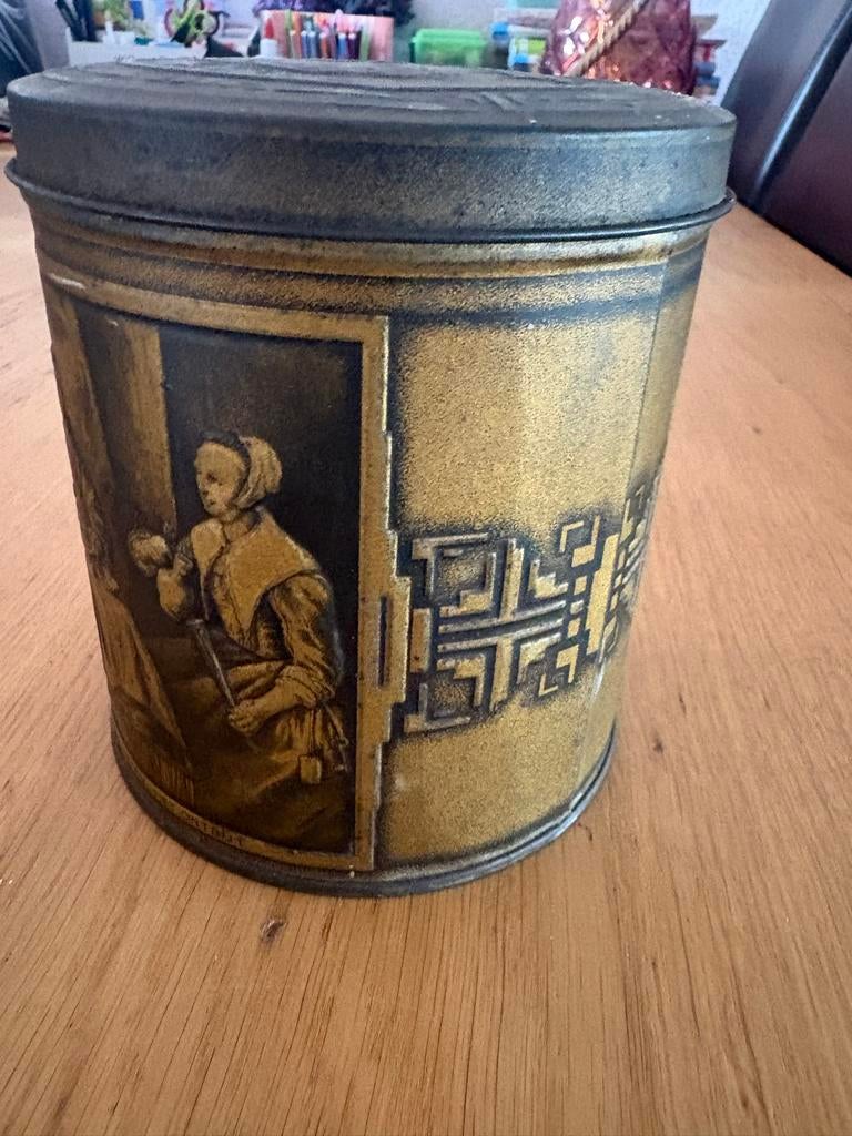 Oude blikken bus met afbeeldingen, Ophalen of Verzenden