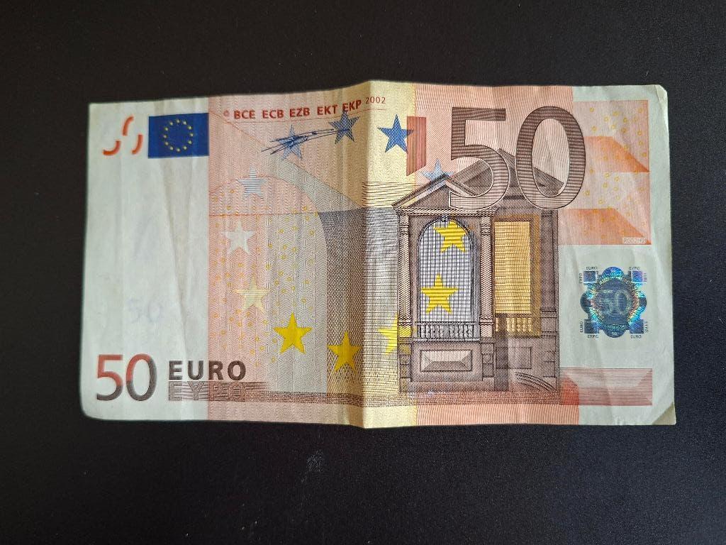 2002 Duitsland 50 euro 1e serie Duisenberg printcode R002, Verzenden, Duitsland, 50 euro, Los biljet