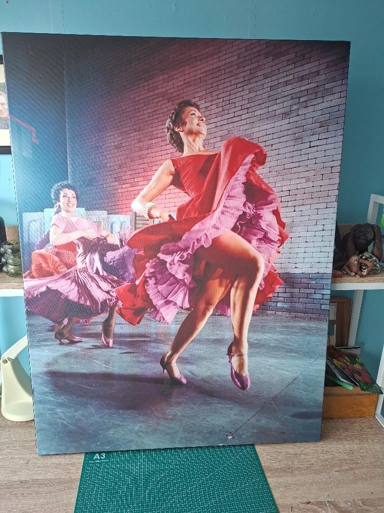 Canvas met danseressen 75x100cm, Huis en Inrichting, Woonaccessoires | Schilderijen, Tekeningen en Foto's, Ophalen, Overige typen