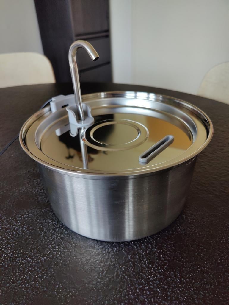 Drinkfontein kat RVS 3 liter, Ophalen