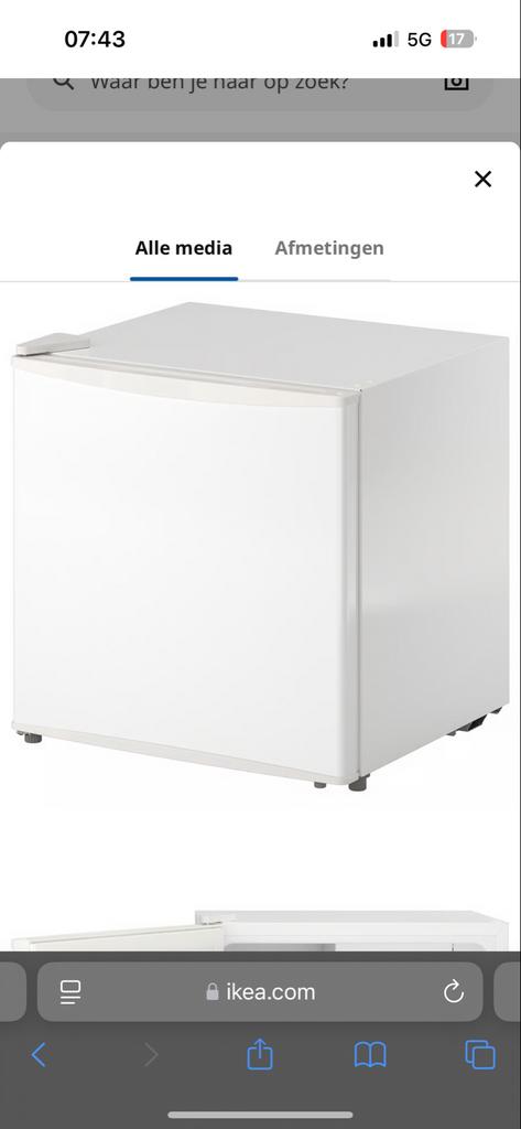 Ikea mini koelkast., Witgoed en Apparatuur, Koelkasten en IJskasten, Ophalen, Minder dan 85 cm, 45 tot 60 cm, Met vriesvak