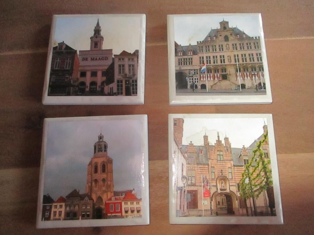 Onderzetters van Bergen op Zoom 4 stuks ., Ophalen of Verzenden