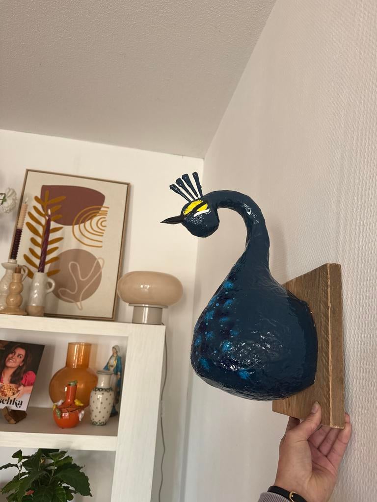 Wanddecoratie pauw, Ophalen of Verzenden, Gebruikt