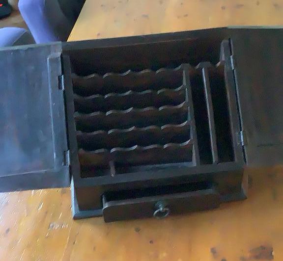 Leuke klein antieke notariskist postkastje, Ophalen of Verzenden, Gebruikt