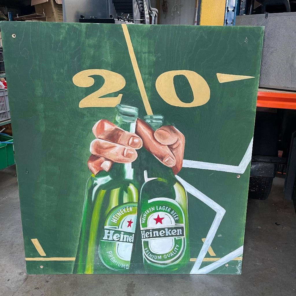 Heineken Pils Proost Bier Reclamebord Schilderij 113x124cm