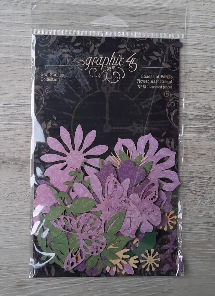 Graphic45 Assortment no 81 schades of purple flower, Ophalen of Verzenden, Nieuw, Versiering of Embellishment