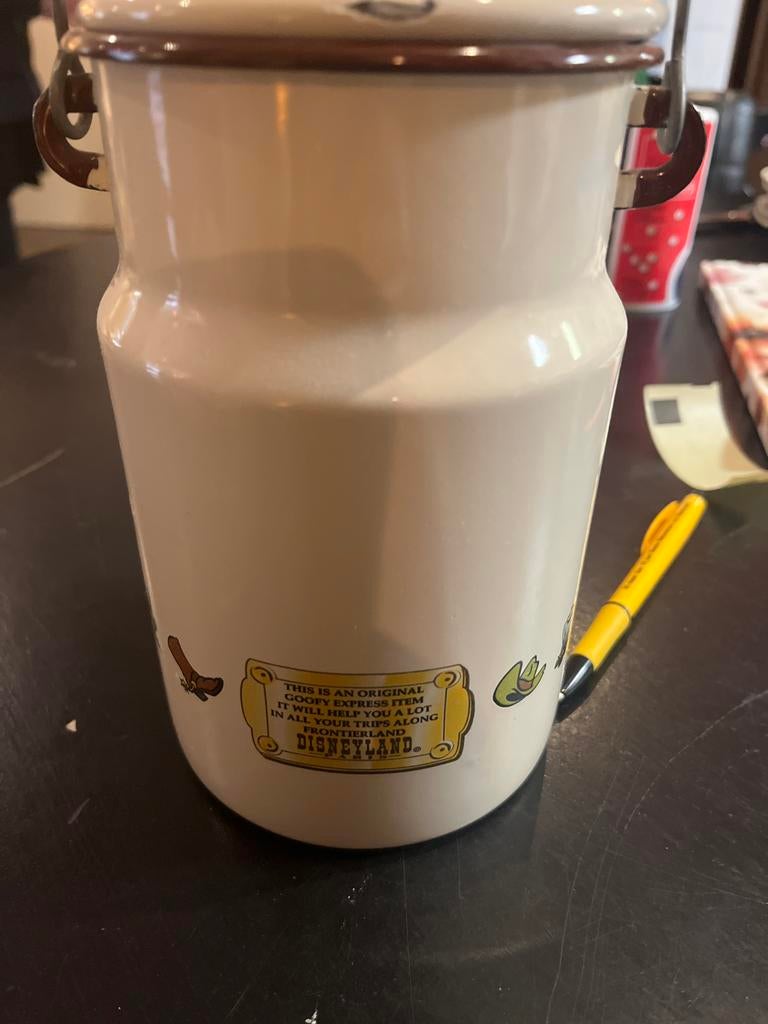 Vintage Emaille Disney Melktuit - Disneyland Souvenir, Ophalen