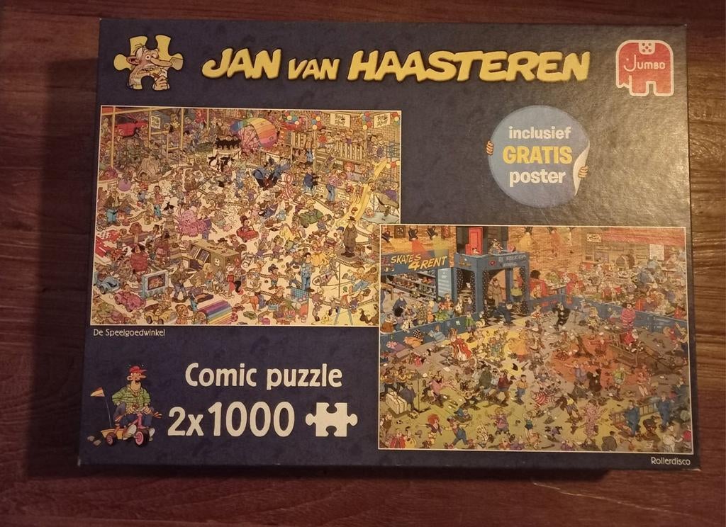 Jan van Haasteren Comic Puzzel 2x1000 stukjes, Hobby en Vrije tijd, Denksport en Puzzels, Ophalen of Verzenden, 500 t/m 1500 stukjes