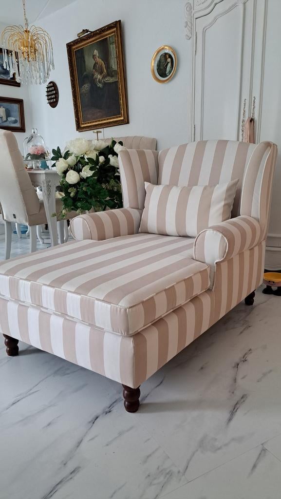 Chaise longue met strepen, Huis en Inrichting, Banken | Sofa's en Chaises Longues, Ophalen, Eenpersoons, Minder dan 150 cm