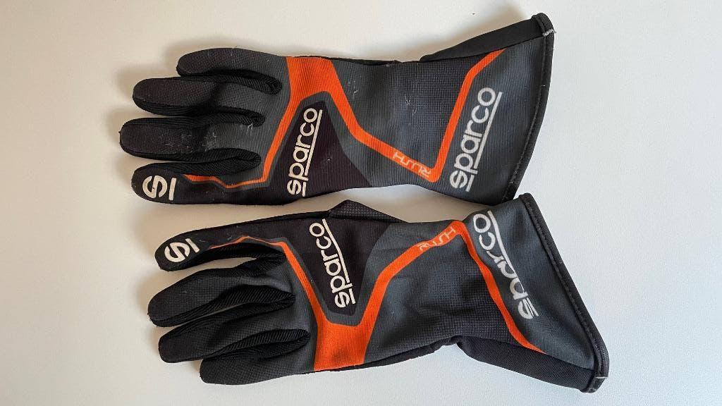 Sparco Rush grijs/oranje karthandsschoenen maat 9, Sport en Fitness, Karting, Ophalen, Gebruikt, Helm of Handschoenen