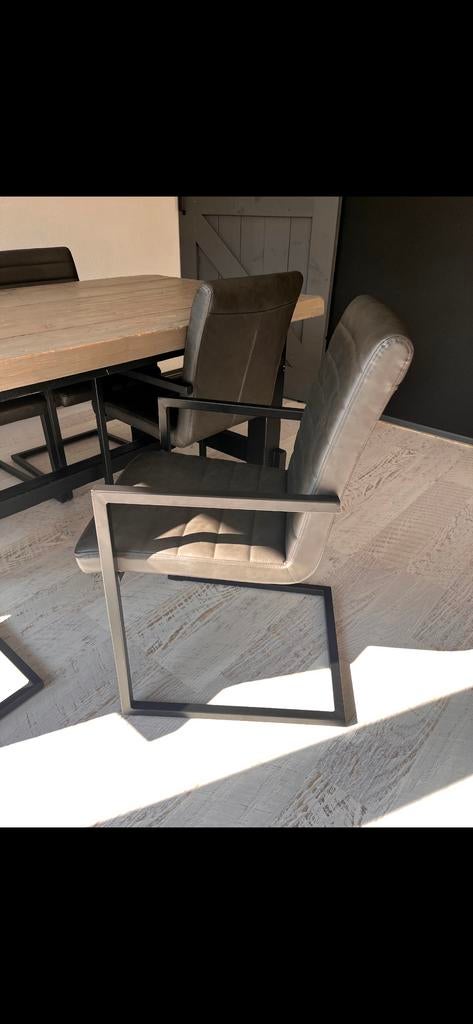 6 eetkamerstoelen, Huis en Inrichting, Stoelen, Zo goed als nieuw, Vijf, Zes of meer stoelen, Metaal, Grijs, Ophalen