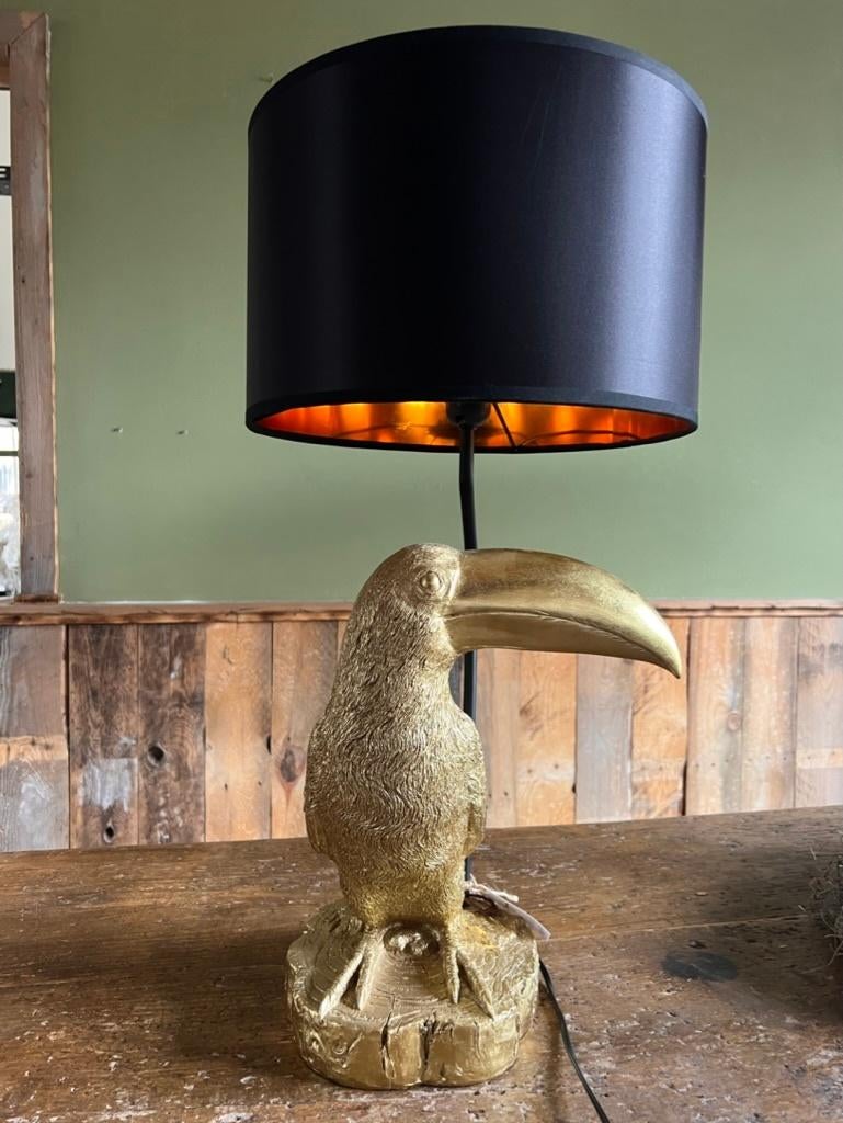 Mooie Toekan lamp goud zwart, Ophalen of Verzenden, Nieuw, Overige materialen, 50 tot 75 cm