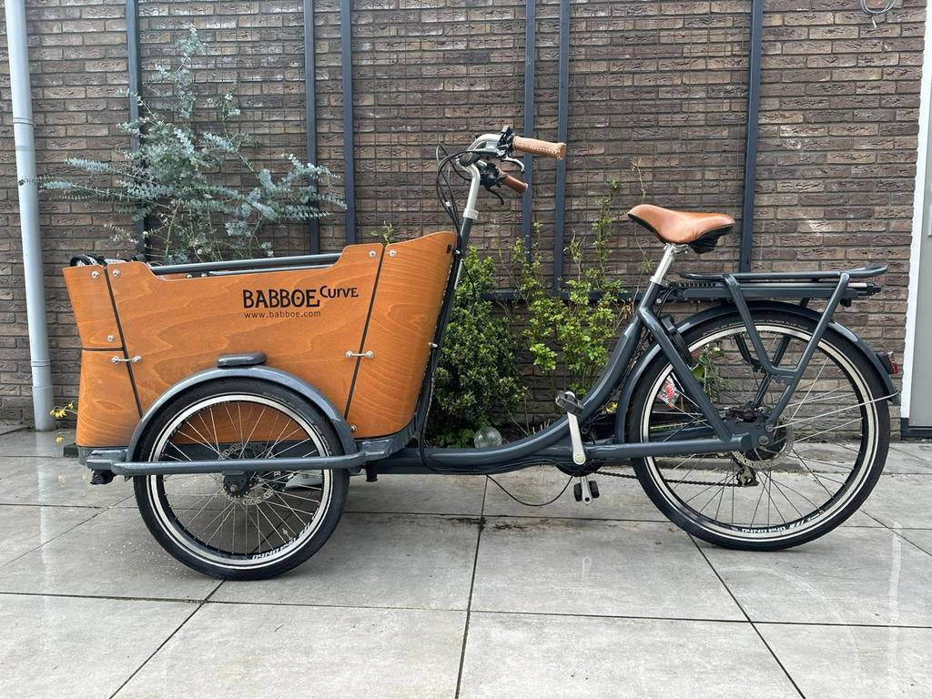 Elektrische bakfiets BABBOE curve met veel extra accessoires, 4 kinderen of meer, Huif, Zo goed als nieuw, Ophalen
