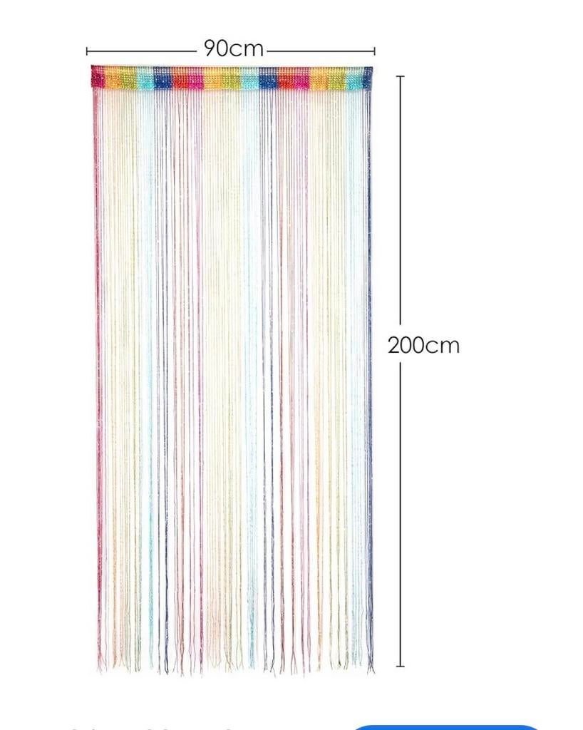 Spaghetti Gordijn - 90x200cm, Huis en Inrichting, Stoffering | Gordijnen en Lamellen, Nieuw, 200 cm of meer, 50 tot 100 cm, Overige kleuren