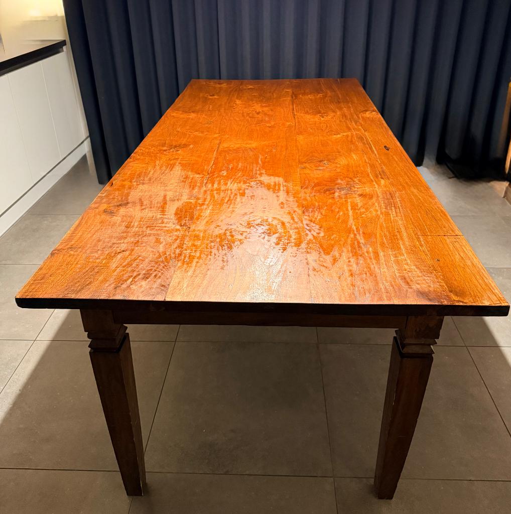 Kloostertafel, Huis en Inrichting, Ophalen, Gebruikt, Teakhout, 200 cm of meer