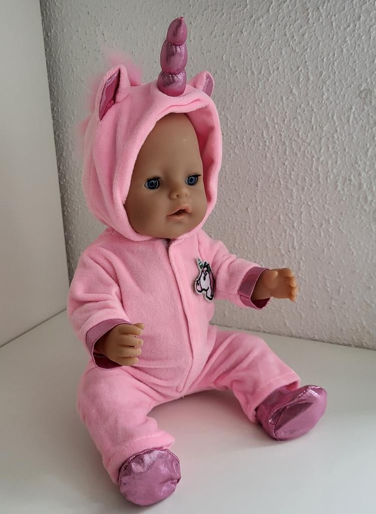 Baby Born kleertjes Unicorn Eenhoorn Pakje met Slofjes, Ophalen of Verzenden, Zo goed als nieuw, Babypop