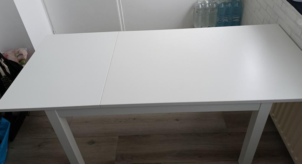 IKEA Uitschuifbare Eettafel - Wit, Huis en Inrichting, Tafels | Eettafels, Gebruikt, 50 tot 100 cm, 100 tot 150 cm, Vier personen