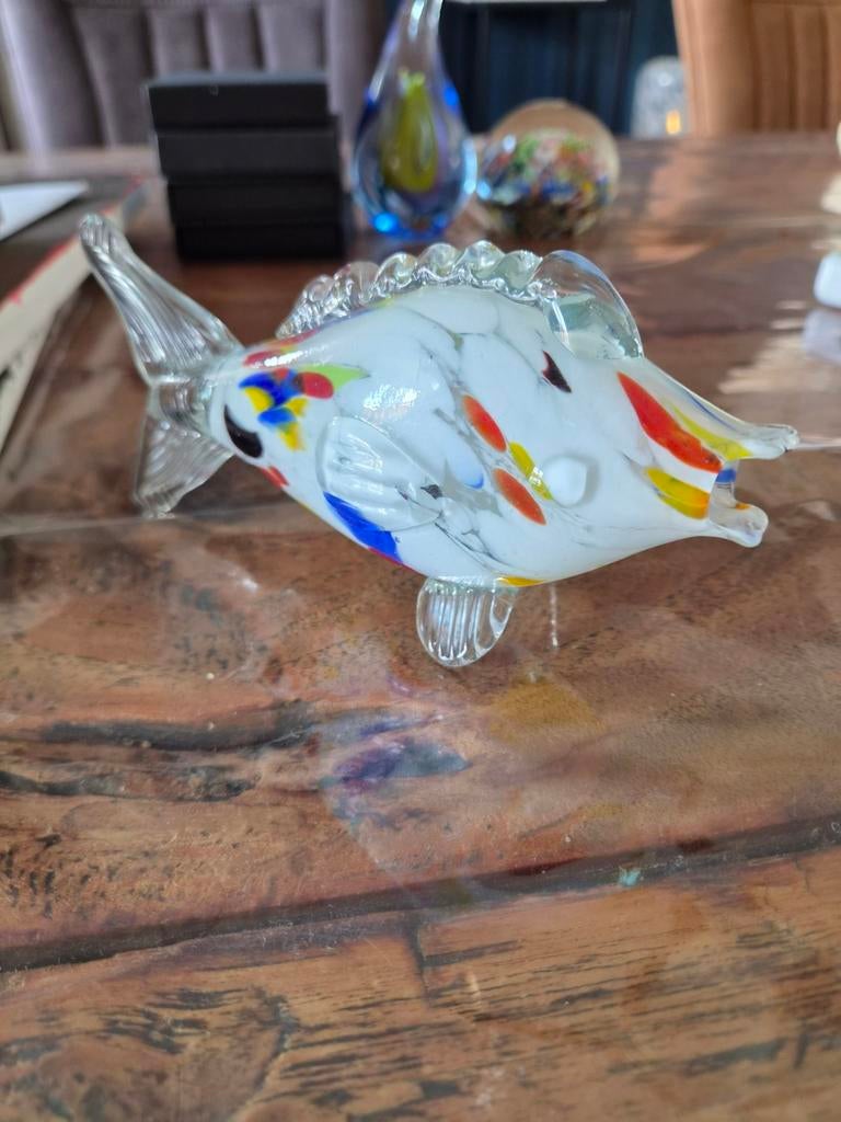 Glazen vis, Murano stijl, kleurrijk, 16 cm, Ophalen of Verzenden