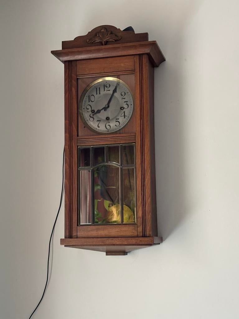 Oude houten hangklok met slinger, Antiek en Kunst, Antiek | Klokken, Ophalen