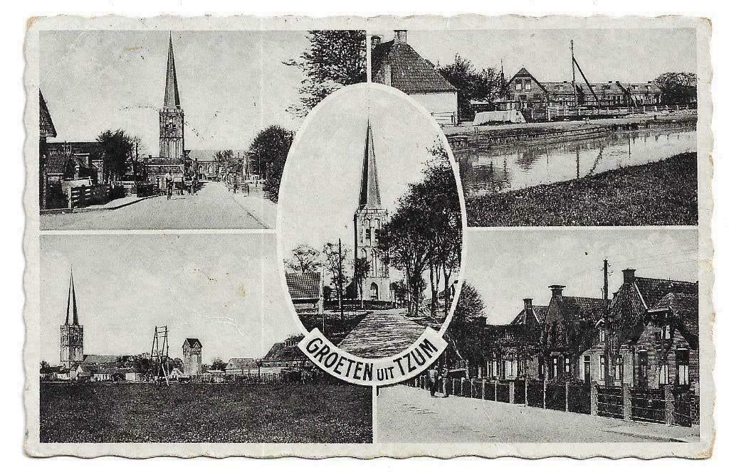 AK Tzum - Groeten uit....., Verzenden, 1920 tot 1940, Gelopen, Friesland