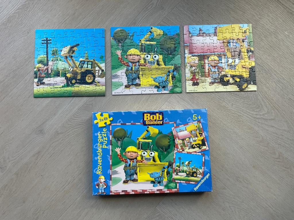 bob de bouwer puzzels 3x 49 stukjes ravensburger, Ophalen of Verzenden, 10 tot 50 stukjes, Zo goed als nieuw, 4 tot 6 jaar