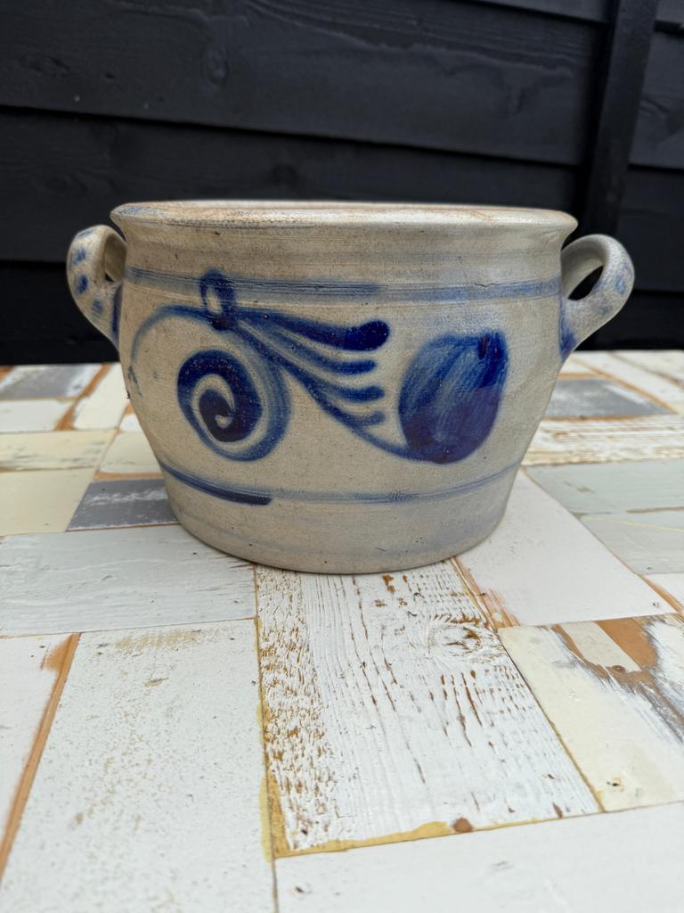 Antieke Adewerk pot met blauwe decoratie, Antiek en Kunst, Antiek | Keramiek en Aardewerk, Ophalen of Verzenden