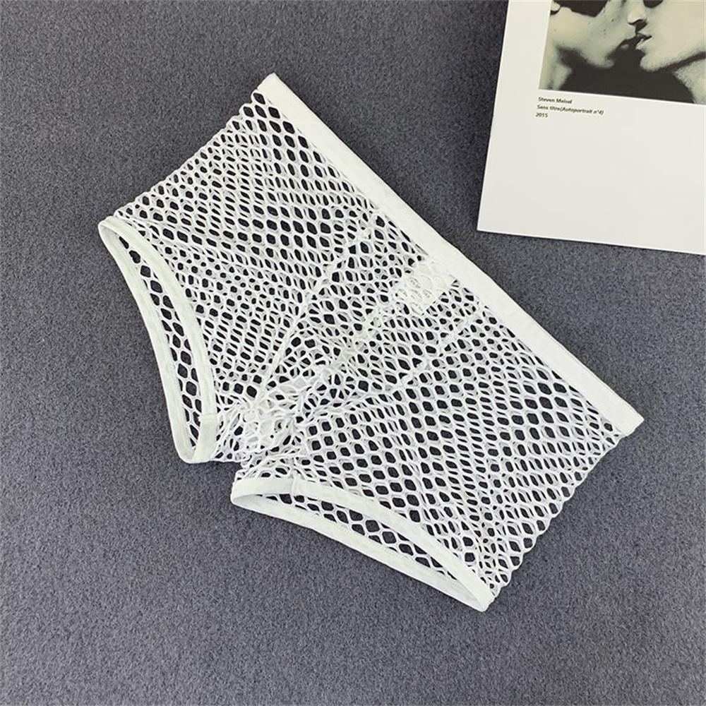 Witte mesh heren boxer / transparante mannen onderbroek, Verzenden, Wit, Boxer