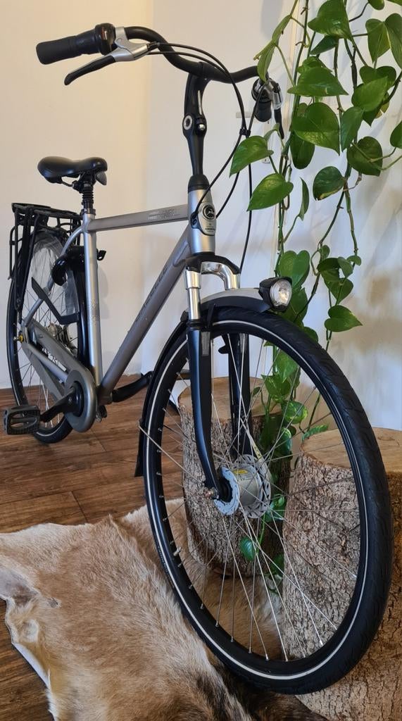 Matzilveren GAZELLE type PARIS Herenfiets || Nexus 7-speed, Ophalen, Minder dan 10 versnellingen, Vering, Zo goed als nieuw