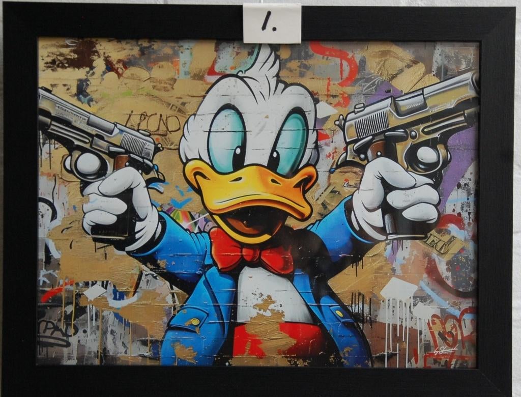 Donald Duck 3 luik schilderijtjes., Ophalen, Zo goed als nieuw, Jongetje of Meisje