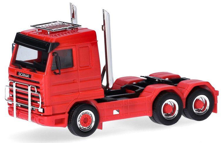 Scania 143 Streamline 3a.+ dakdrager en uitlaat, rood, Nieuw, Ophalen of Verzenden, Bus of Vrachtwagen, Herpa