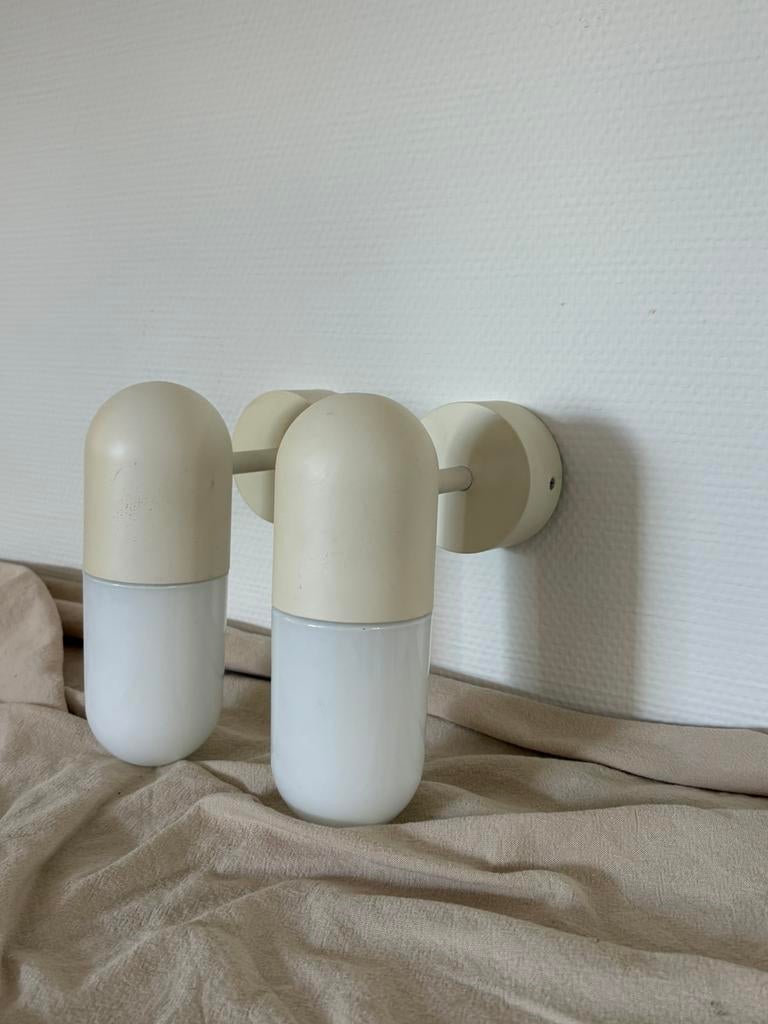 Vintage Ikea set wandlampen Wandlamp Ostana Inma Bermudez, Ophalen of Verzenden, Zo goed als nieuw, Glas, Vintage Ikea