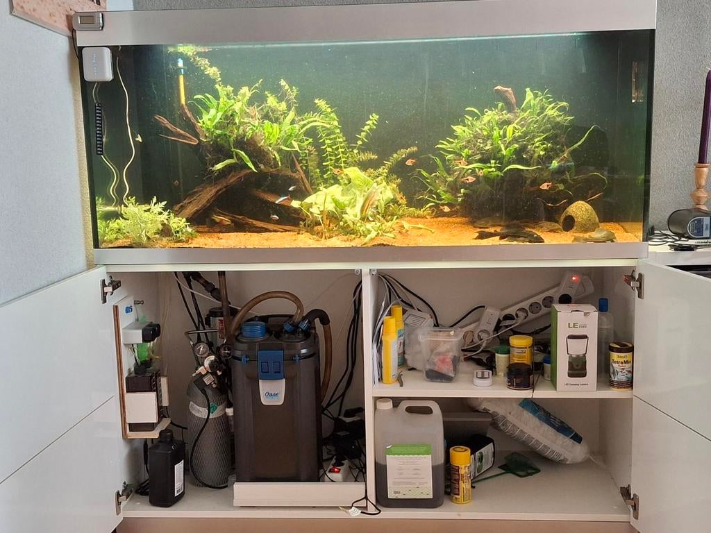 Compleet Oase highline 400 aquarium met witte kast., Ophalen