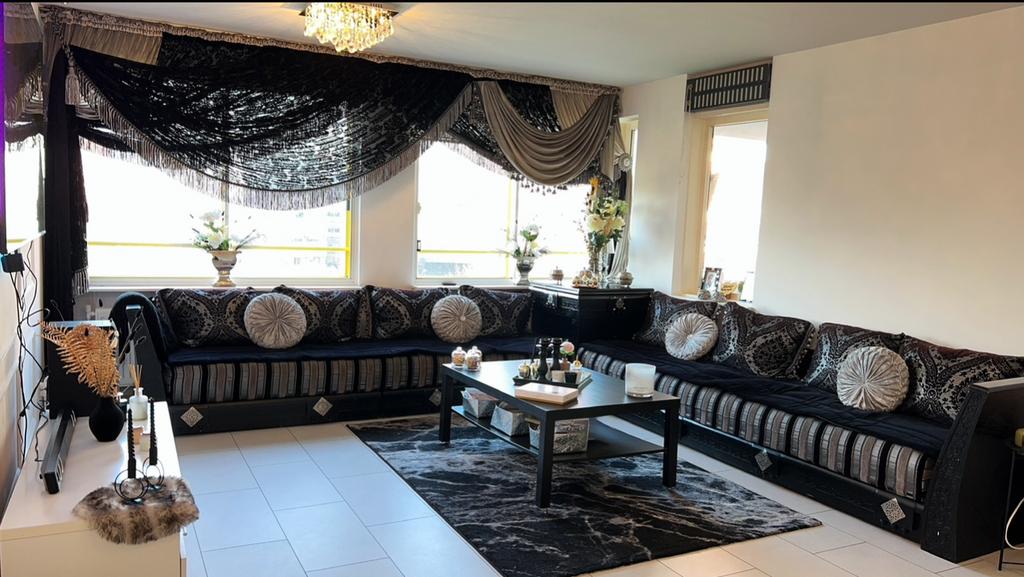 Complete Marokkaanse sedari woonkamer, Ophalen, Gebruikt, Hoekbank, 300 cm of meer