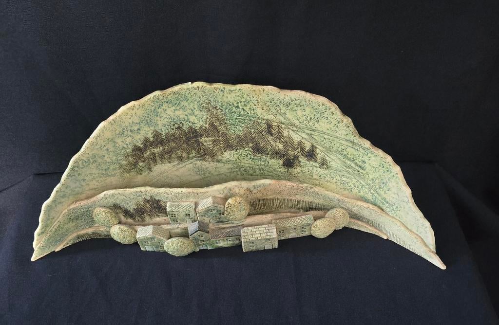 Marc Wensma, keramisch sculptuur; dorp in bergen, unica, Ophalen of Verzenden