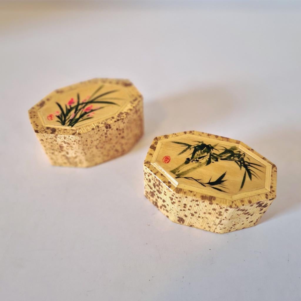 2 Oosterse bamboe doosjes, Kolibrivintagehal@gmail.com, Aaldertgeertsstraat 43 Olst, Kolibri vintage, Ophalen of Verzenden