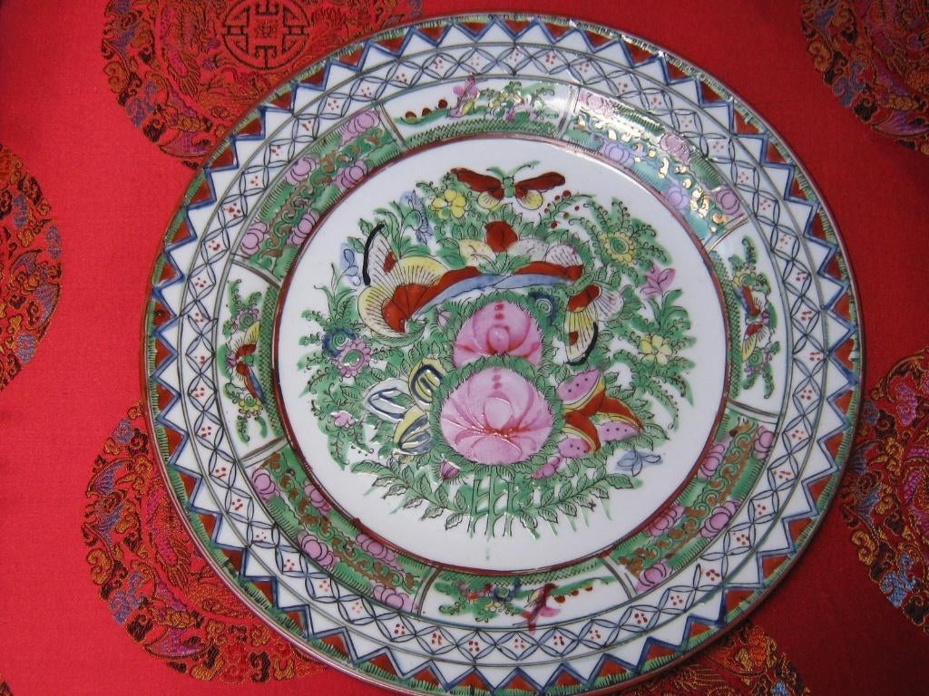 Famille rose  butterfly Chinees bord, Verzenden