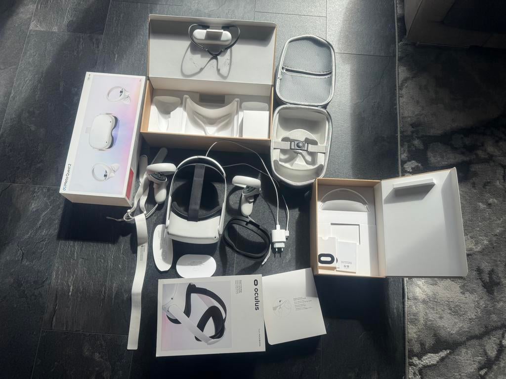 Meta Quest 2 VR bril 128GB controllers - case – Complete set, Ophalen