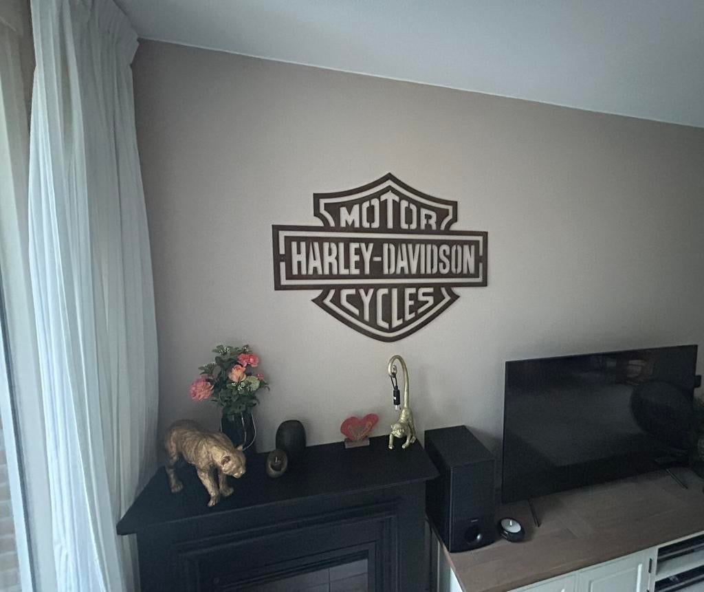 Harley Davidson metalen wanddecoratie! Mancave of garage!, Verzamelen, Ophalen of Verzenden, Nieuw, Reclamebord