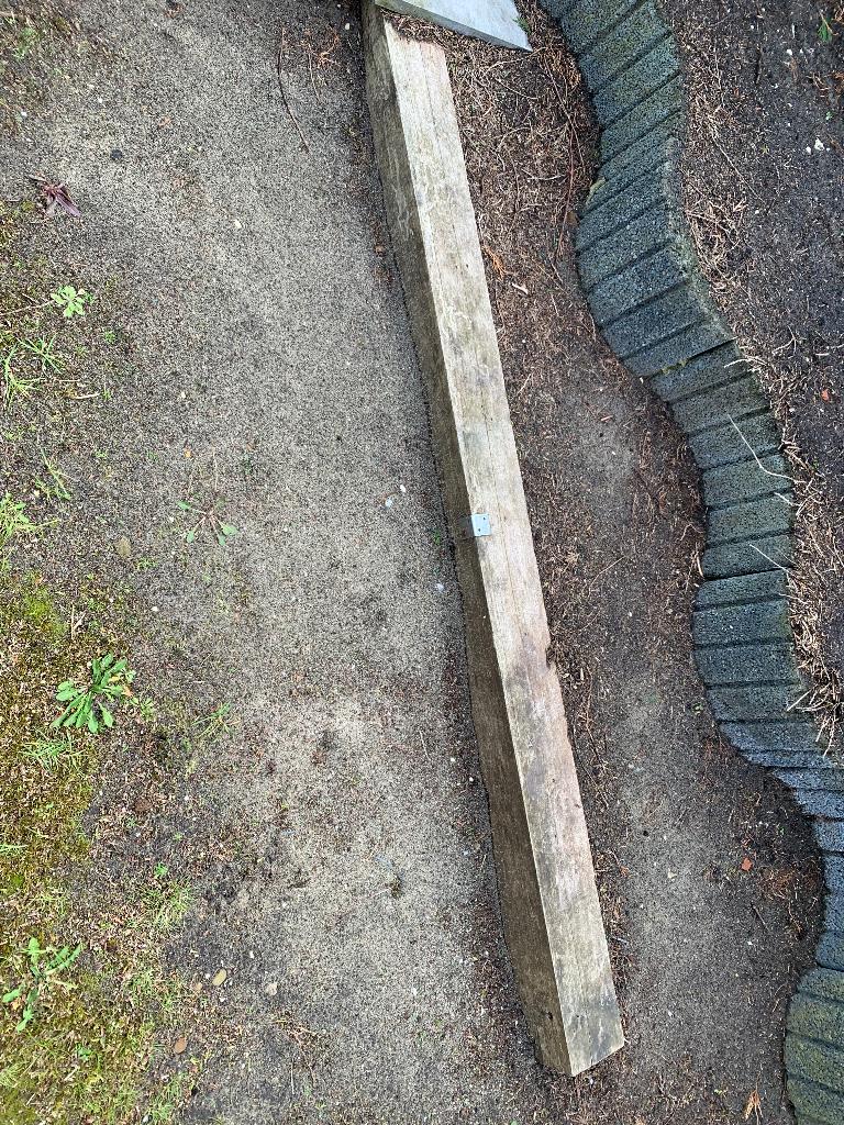 Bankirai balken kopmaat 15 x 15 cm, Tuin en Terras, Palen, Balken en Planken, Gebruikt, Ophalen of Verzenden, Hardhout, 180 tot 250 cm