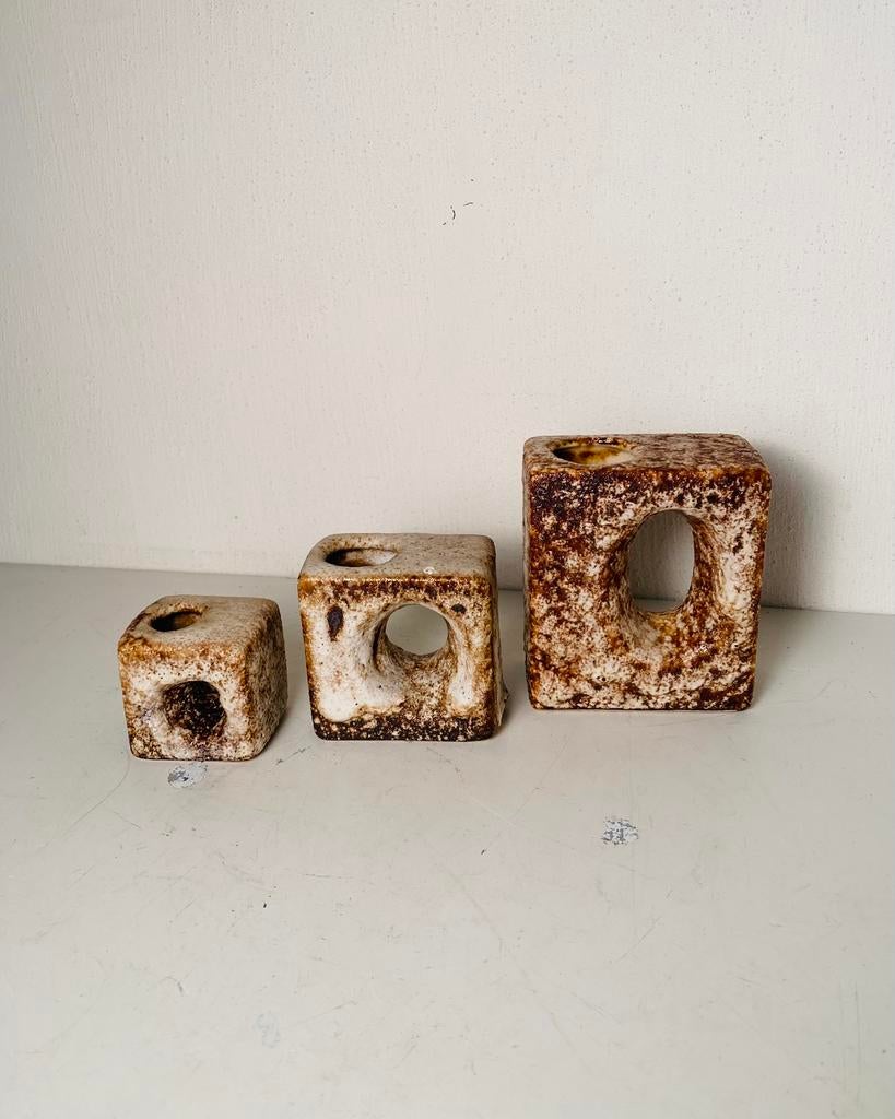 Van Woerden keramiek vaasjes (3) fat lava