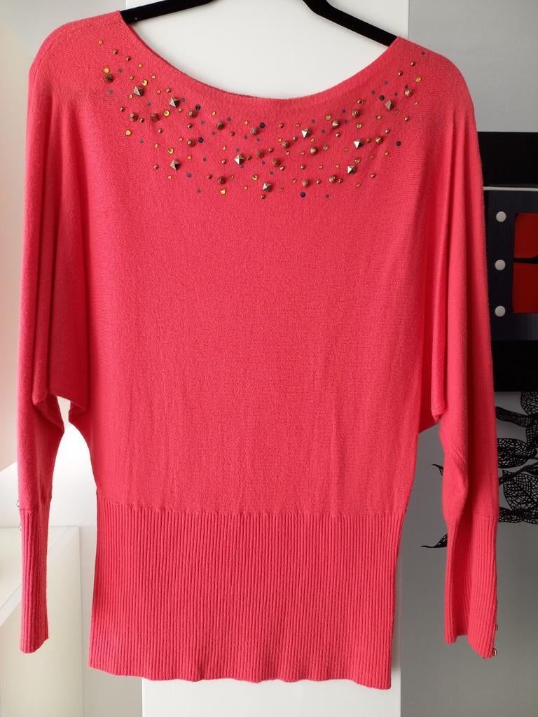 Leuke dunne trui met studs maat S/M nu, Kleding | Dames, Truien en Vesten, Ophalen of Verzenden, Gedragen, Maat 36 (S), Oranje