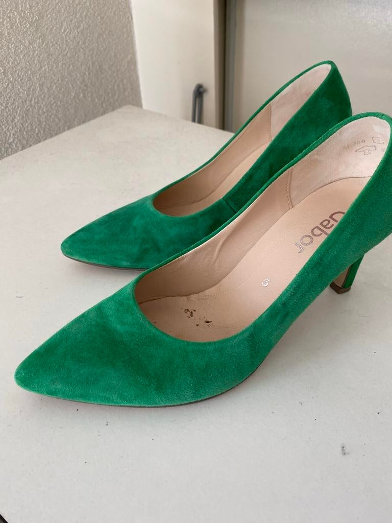Mooie groene Gabor pumps, maat 38, Ophalen of Verzenden, Zo goed als nieuw, Groen, Pumps